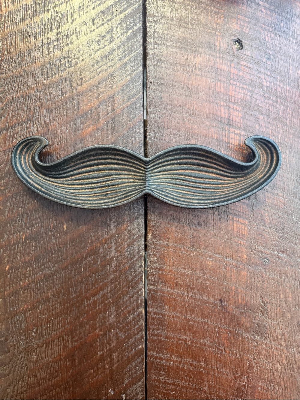 Mustache Trinket Tray Catchall Dish Black Bronze Novelty Decor 12”